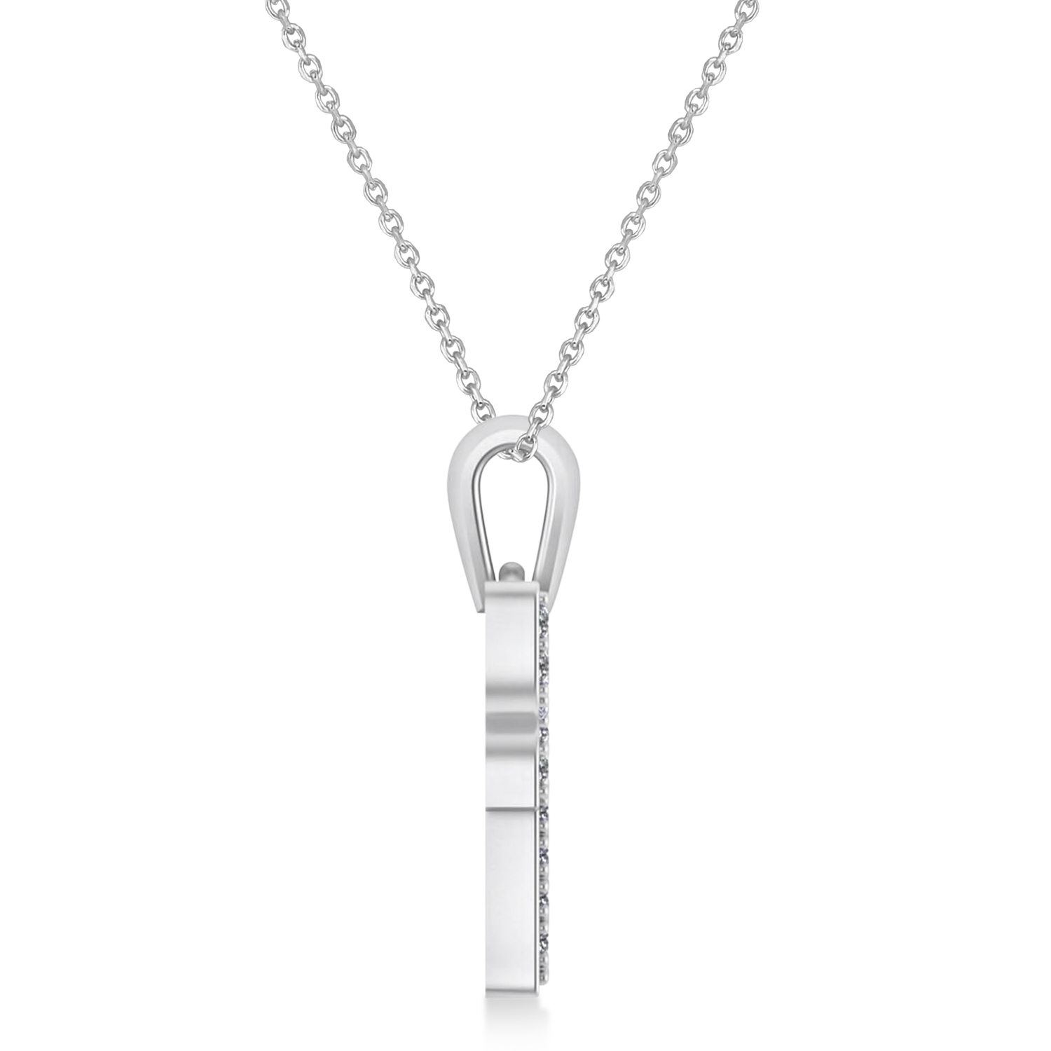 Diamond Jewish Chai Pendant Necklace 14K White Gold (0.57ct)