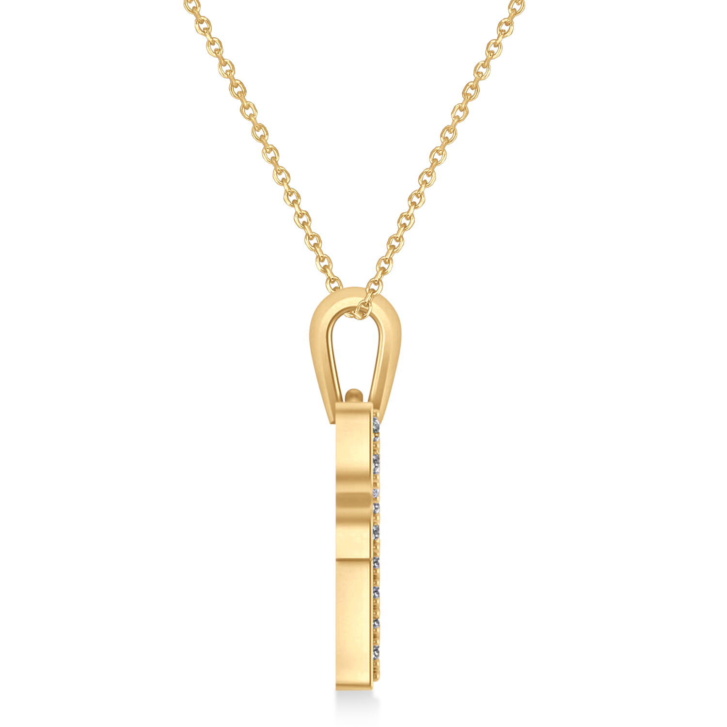 Diamond Jewish Chai Pendant Necklace 14K Yellow Gold (0.57ct)