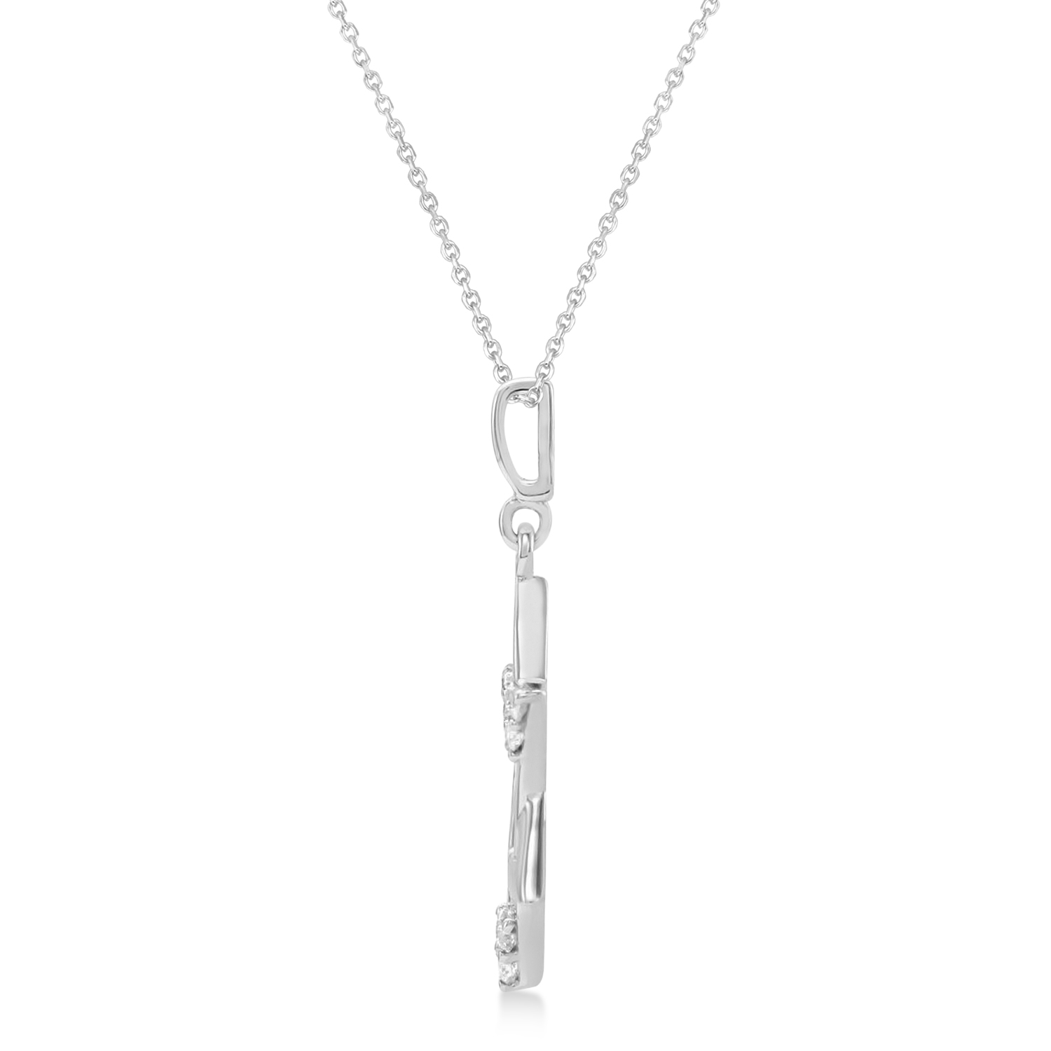 Natural Diamond Jewish Star of David Pendant Necklace Sterling Silver (0.1ct)