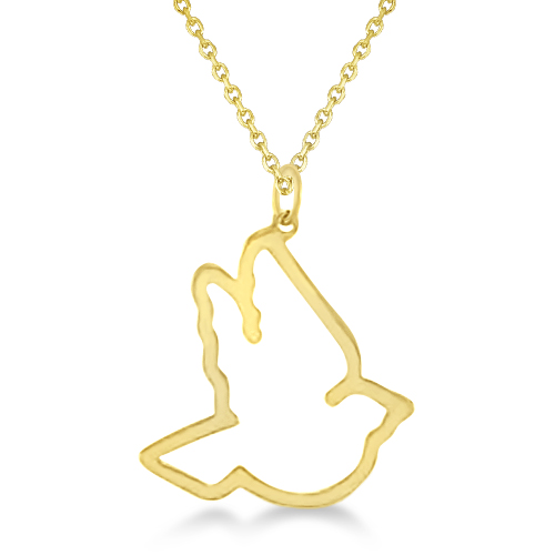 Diamond Dove Pendant Necklace 14k Yellow Gold (0.25ct)