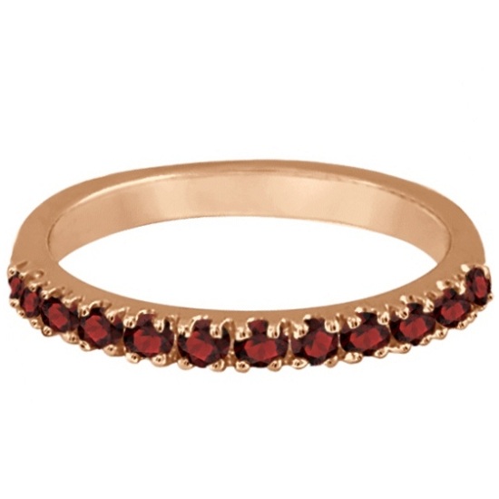 Garnet Stackable Ring Guard Band 14K Rose Gold (0.37ct)