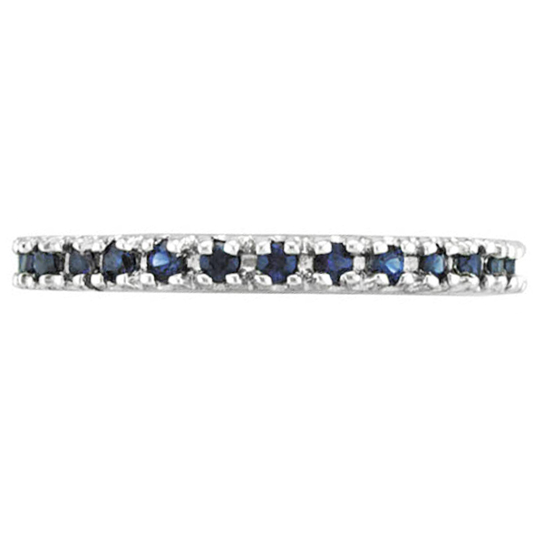 Blue Sapphire Stackable Ring Anniversary Band in Palladium (0.37ct)