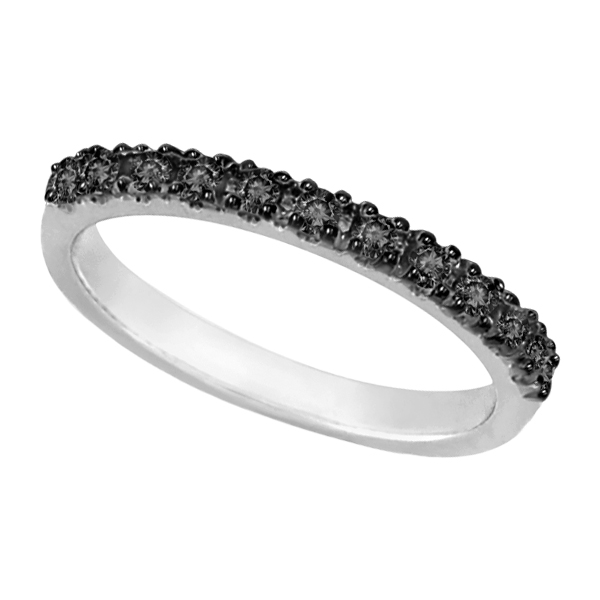 Lab Black Lab Grown Diamond Stackable Ring Guard in 14K White Gold (0.25ct)
