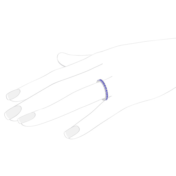 Tanzanite Stackable Band Anniversary Ring Guard 14k White Gold (0.38ct)