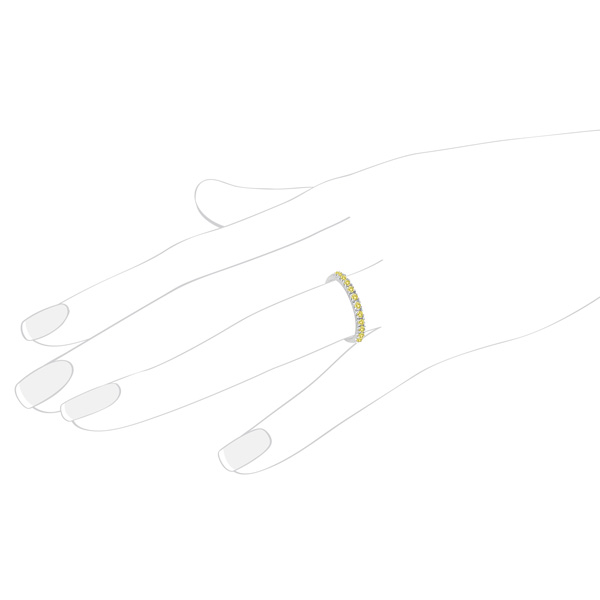 Yellow Canary Lab Grown Diamond Stackable Ring Band 14k White Gold (0.25 ct)