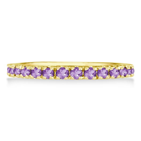 Amethyst Stackable Band Ring Guard in 14k Yellow Gold (0.38ct)
