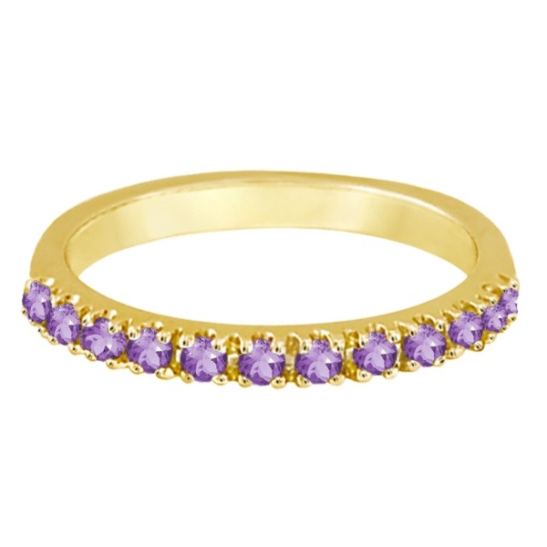 Amethyst Stackable Band Ring Guard in 14k Yellow Gold (0.38ct)