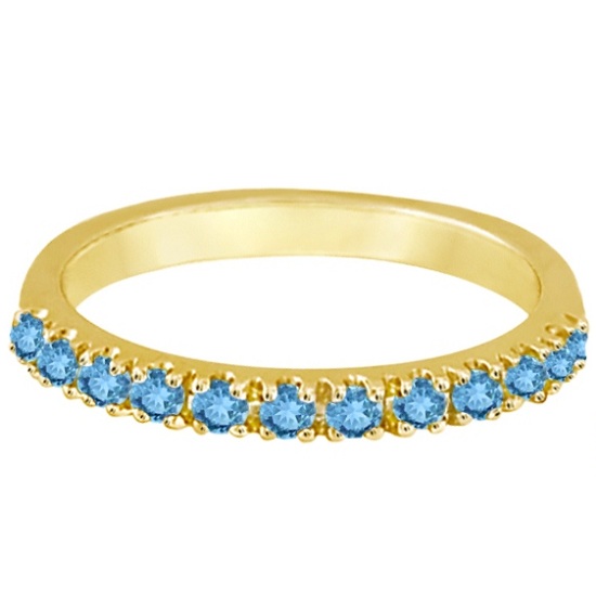 Blue Topaz Stackable Band Ring Guard in 14k Yellow Gold (0.38ct)
