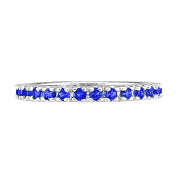 Blue Sapphire Eternity Stackable Band Wedding Ring Palladium (0.50ct)
