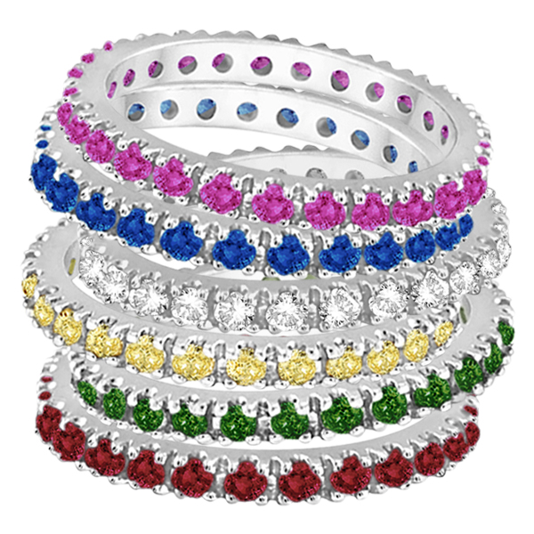 Ruby Eternity Band Stackable Ring 14K Yellow Gold (0.50ct)