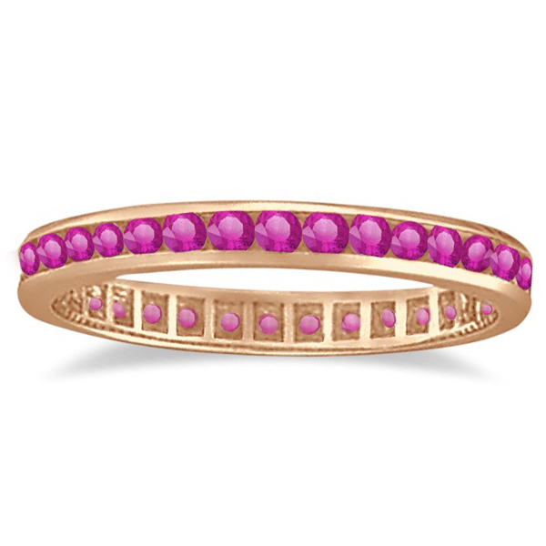 Pink Sapphire Channel Set Eternity Band 14k R. Gold (1.04ct)