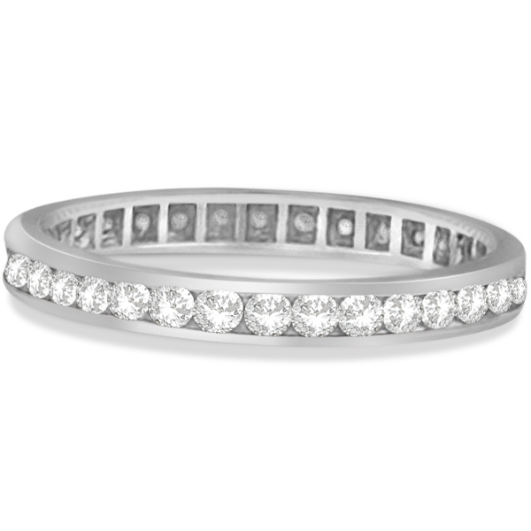 Channel Set Diamond Eternity Ring Anniversary Band Palladium (1.00 ct)