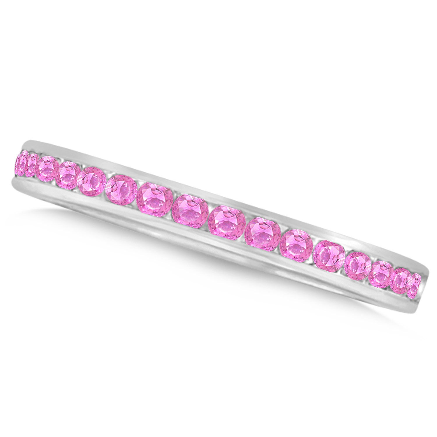 Pink Sapphire Channel Set Eternity Band 14k W. Gold (1.04ct)