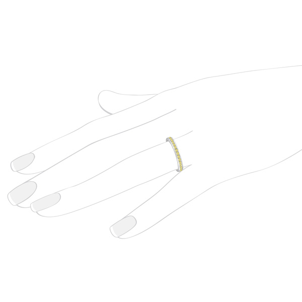 Channel Set Yellow Canary Diamond Eternity Ring 14k White Gold (1.00ct)