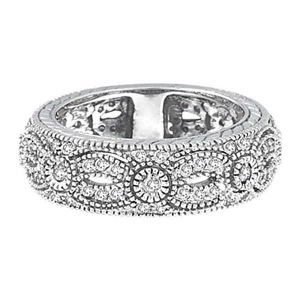 Antique Style Eternity Band 14k White Gold (0.80 ctw)