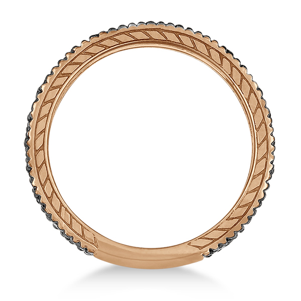 Champagne Diamond Eternity Band Black Rhodium 14k Rose Gold (1.00ct)