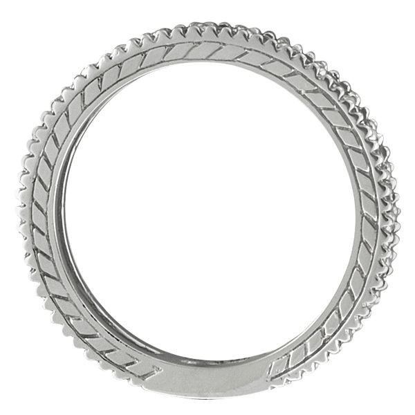 Diamond & Blue Topaz Eternity Ring Band 14k White Gold (1.08ct)