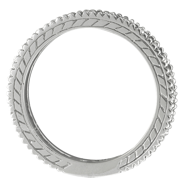 Diamond & Garnet Eternity Ring Filigree Band 14k White Gold (1.08ctw)