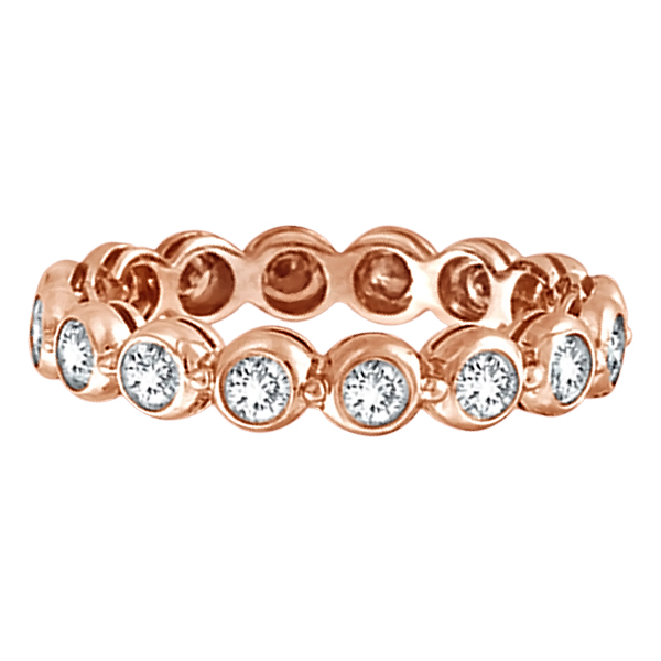 Bezel-Set Diamond Eternity Ring Band 14k Rose Gold (1.00ct)