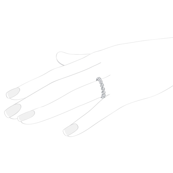 Bezel-Set Diamond Eternity Ring Band 14k White Gold (1.00ct)
