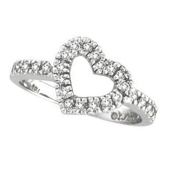 Diamond Heart Ring in 14k White Gold (0.40 ctw) Allurez