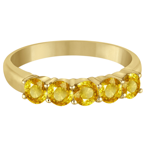 Five Stone Yellow Sapphire Ring 14k Yellow Gold (1.70ctw)