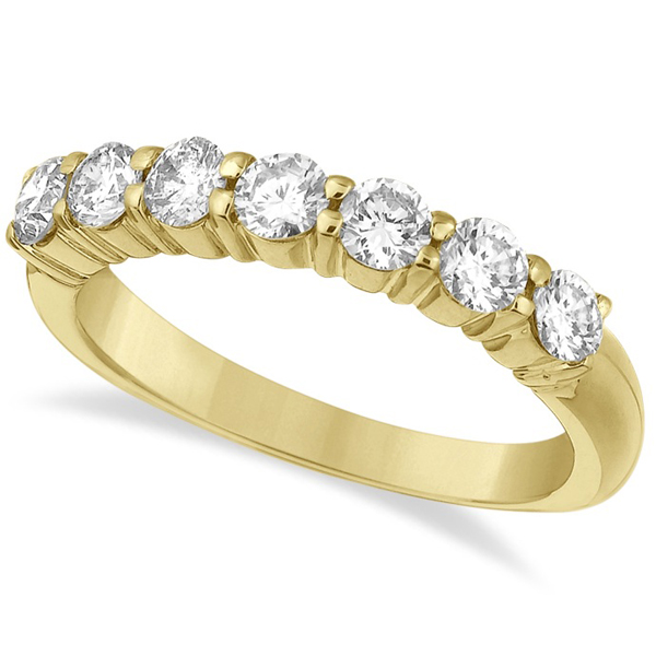 Seven-Stone Diamond Anniversary Ring Band 14k Yellow Gold (1.00ct)