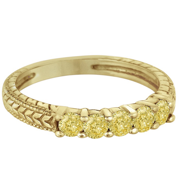 Five-Stone Fancy Yellow Diamond Ring Band 14k Yellow Gold (0.50ct)