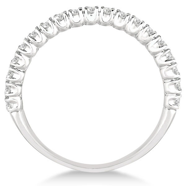 Half-Eternity Pave-Set Thin Diamond Stacking Ring Palladium (0.50ct)