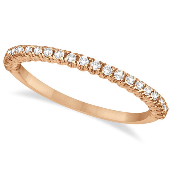 Half-Eternity Pave-Set Lab Grown Diamond Stacking Ring 14k Rose Gold (0.25ct)