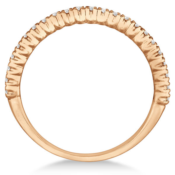 Half-Eternity Pave-Set Diamond Stacking Ring 14k Rose Gold (0.25ct)