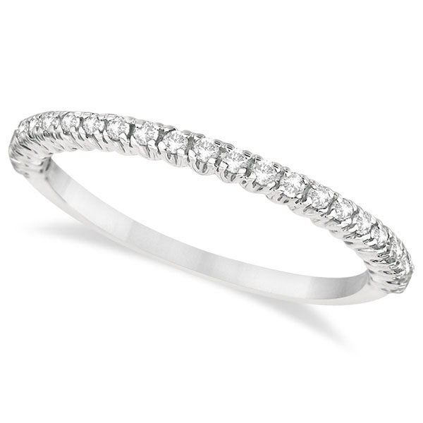 Half-Eternity Pave-Set Lab Grown Diamond Stacking Ring 14k White Gold (0.25ct)