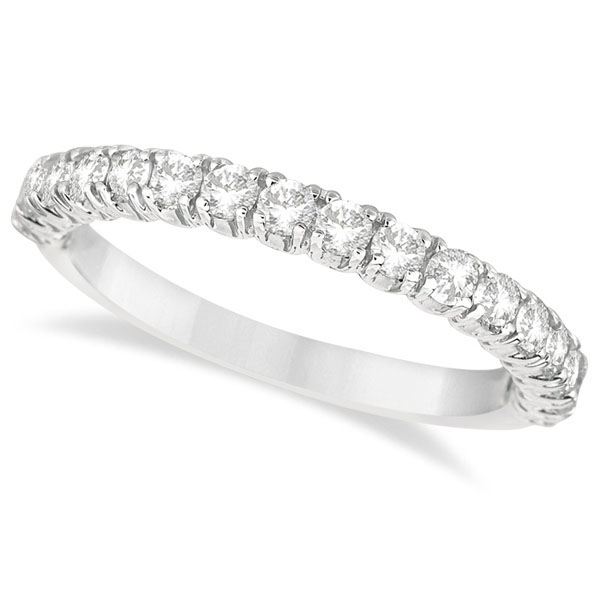 Half-Eternity Pave-Set Lab Grown Diamond Stacking Ring 14k White Gold (0.75ct)