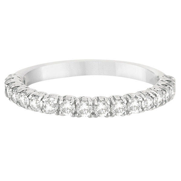 Half-Eternity Pave-Set Lab Grown Diamond Stacking Ring 14k White Gold (0.75ct)