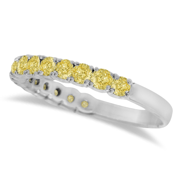 Lab Yellow Canary Lab Grown Diamond Ring Anniversary Band 14k White Gold (1.00ct)