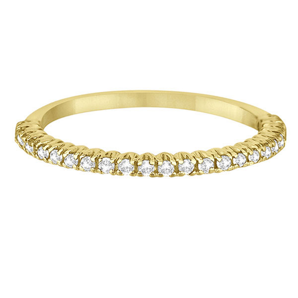 Half-Eternity Pave-Set Lab Grown Diamond Stacking Ring 14k Yellow Gold (0.25ct)