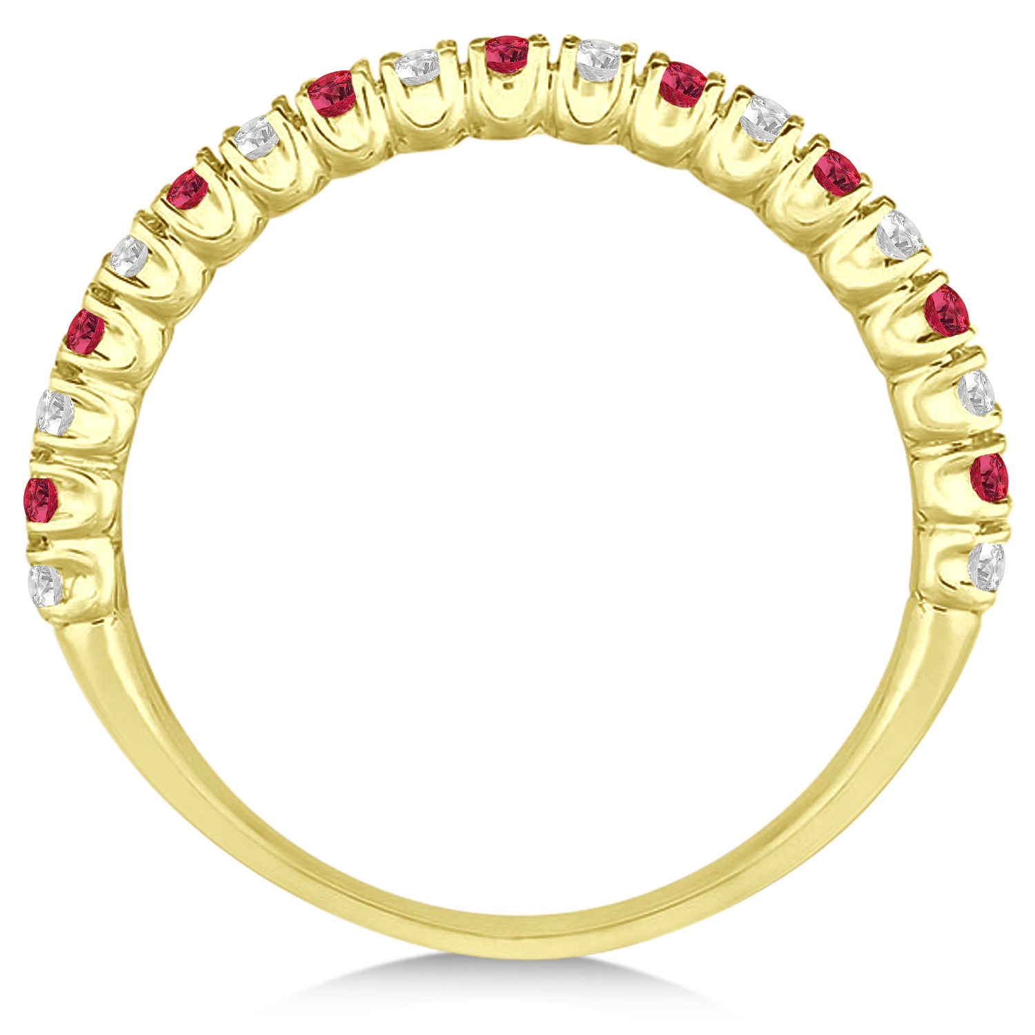 Ruby & Diamond Wedding Band Anniversary Ring in 14k Yellow Gold (0.50ct)