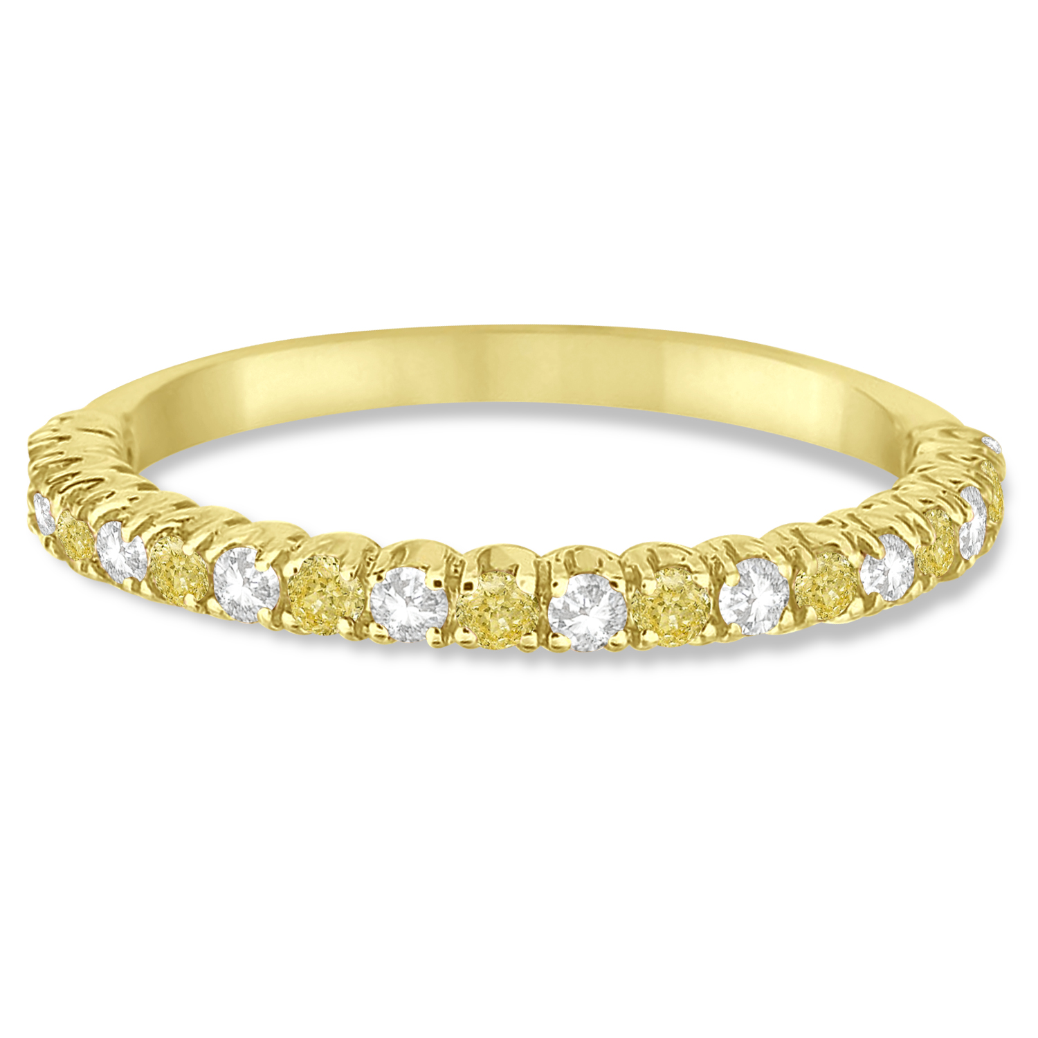 Yellow & White Diamond Wedding Band Anniversary Ring in 14k Yellow Gold (0.50ct)