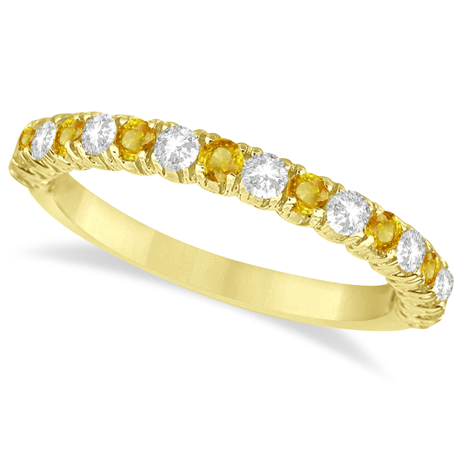 Yellow & Lab White Diamond Wedding Band Anniversary Ring in 14k Yellow Gold (0.75ct)