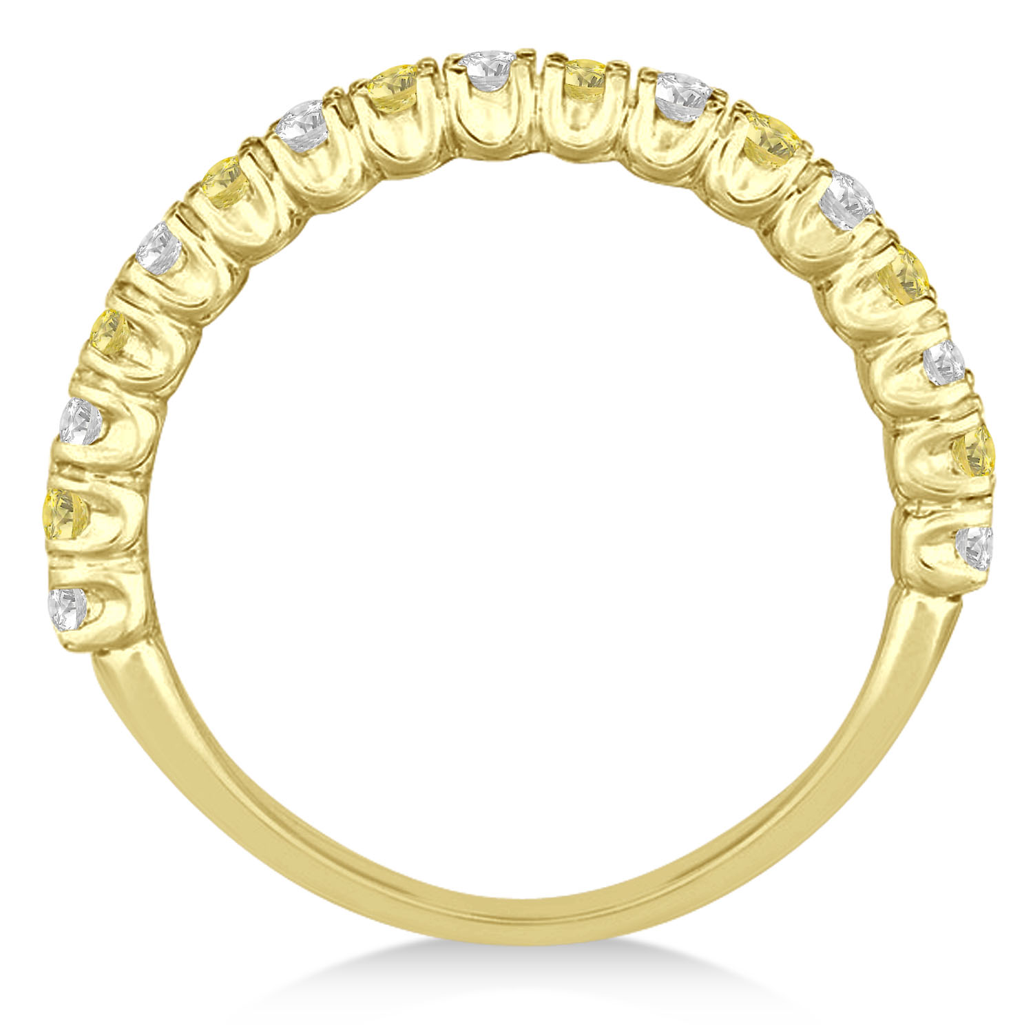 Yellow & Lab White Diamond Wedding Band Anniversary Ring in 14k Yellow Gold (0.75ct)