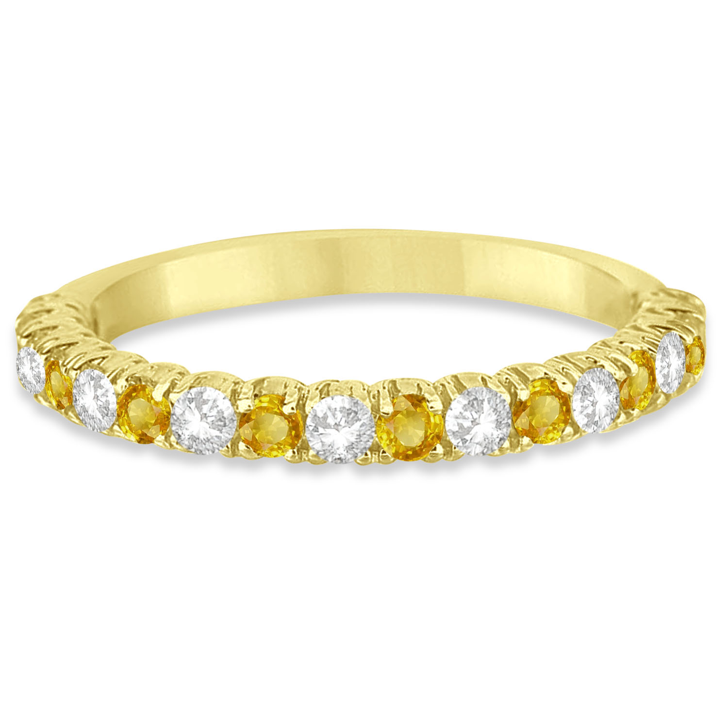 Yellow & Lab White Diamond Wedding Band Anniversary Ring in 14k Yellow Gold (0.75ct)