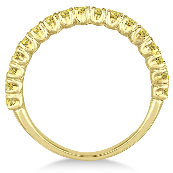 Half-Eternity Pave Yellow Diamond Stacking Ring 14k Yellow Gold (0.75ct)
