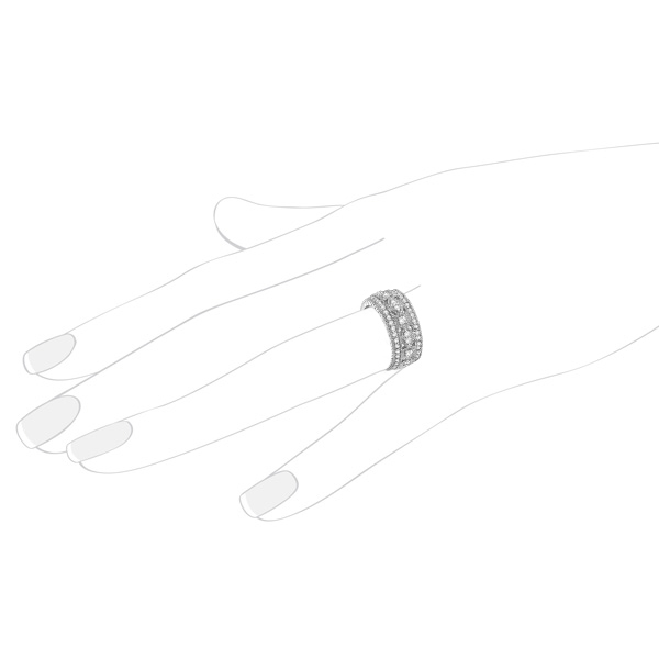 Vintage Style Byzantine Wide Band Diamond Ring 18k White Gold (1.37ct)