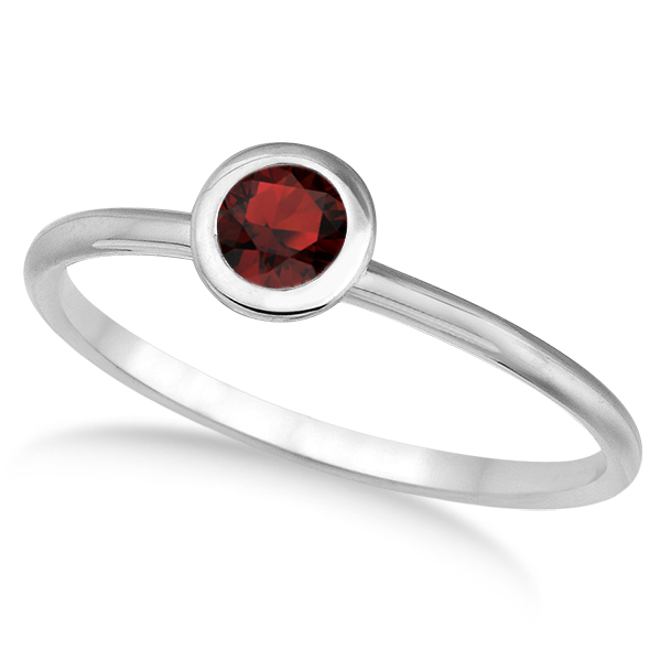 BezelSet Solitaire Ring in 14k White Gold (0.65ct) IR820