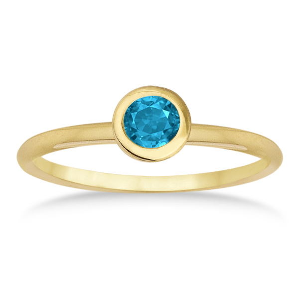 Blue Topaz Bezel-Set Solitaire Ring in 14k Yellow Gold (0.65ct)