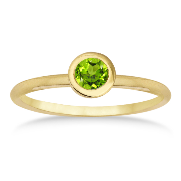 Peridot BezelSet Solitaire Ring in 14k Yellow Gold (0.65ct) IR823
