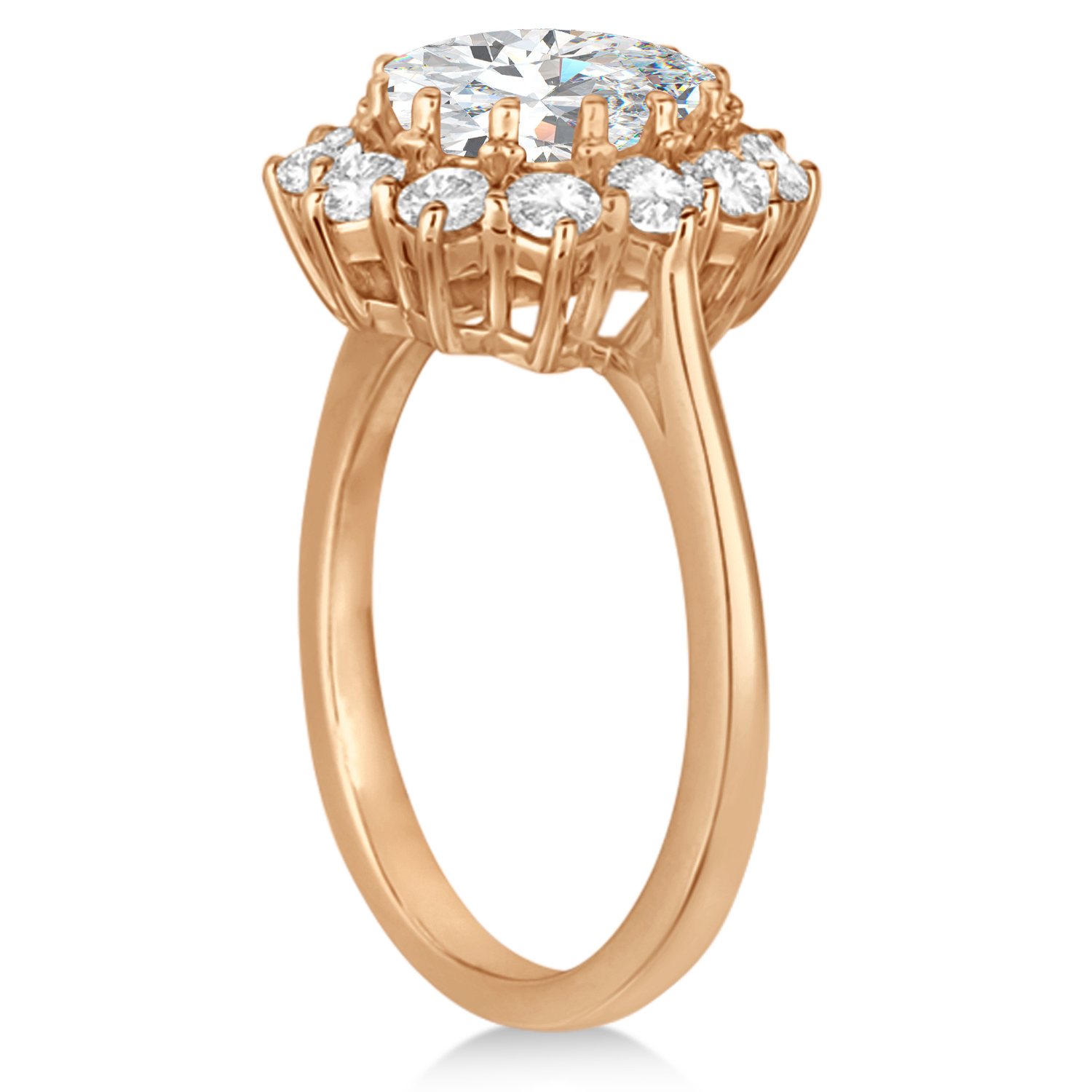 Oval Moissanite and Diamond Ring 18k Rose Gold (3.60ctw)