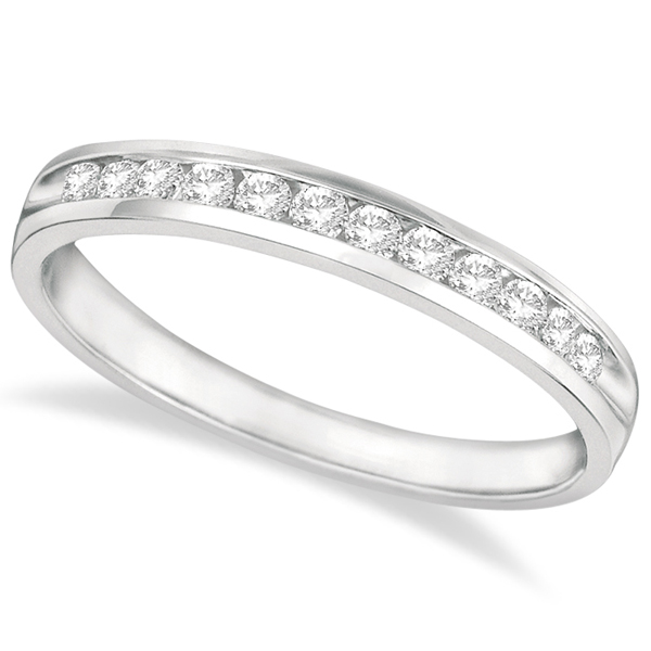 Channel-Set Diamond Anniversary Ring Band Palladium (0.25ct)