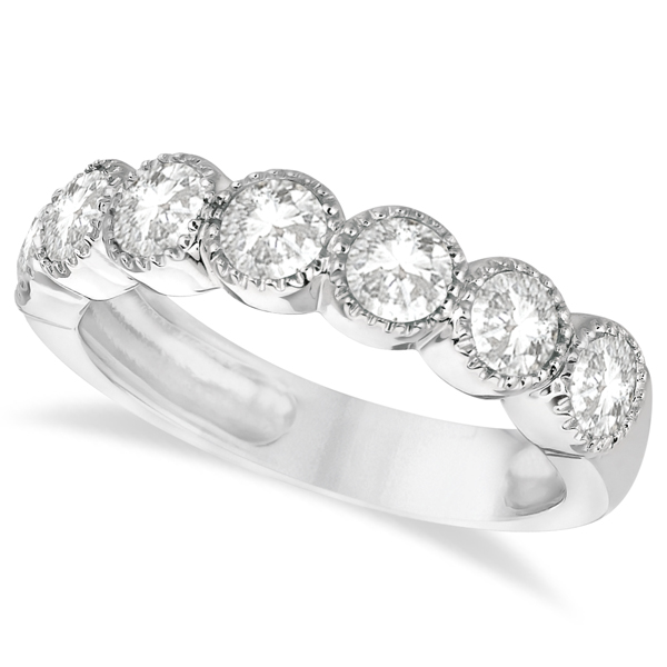 Seven Diamond Ring Anniversary Band 14K White Gold (1.40ct)