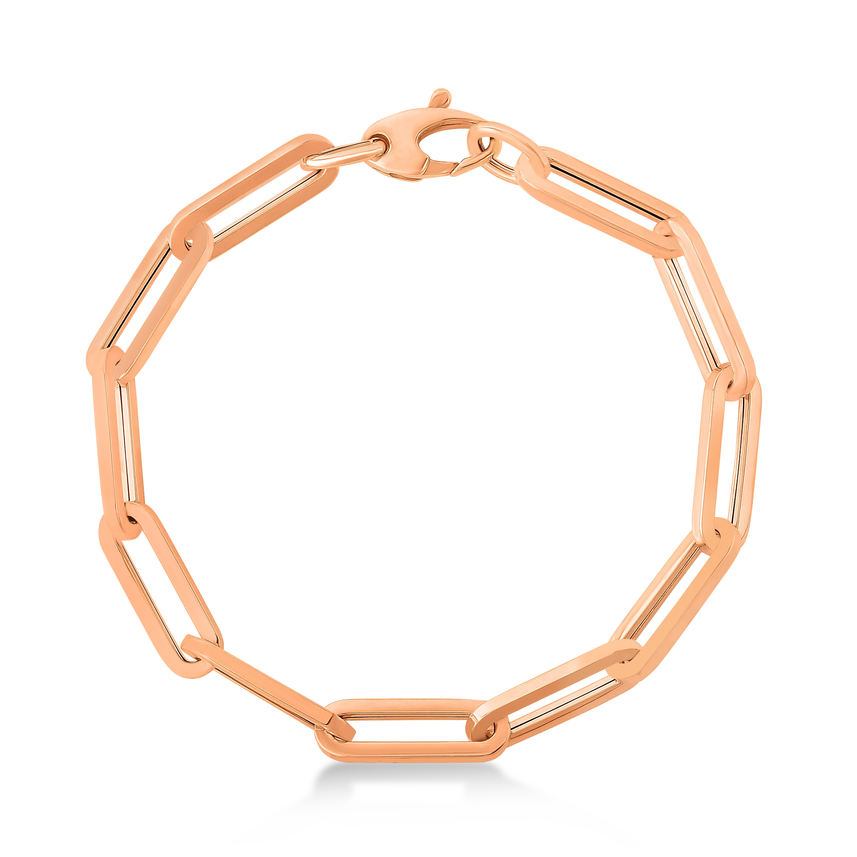 Large Paperclip Link Chain Necklace 14k Rose Gold (6.1mm)